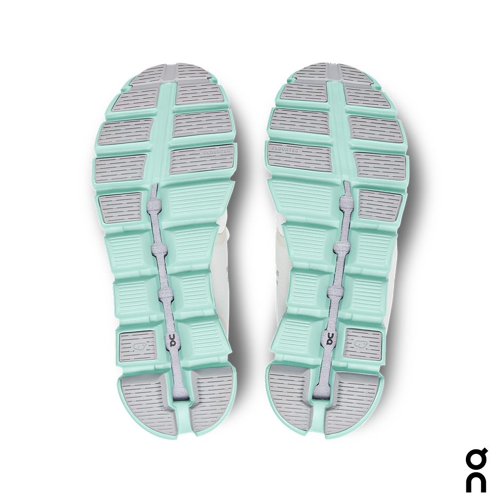 On Cloud 5 Pure White Steam Green (Womens)